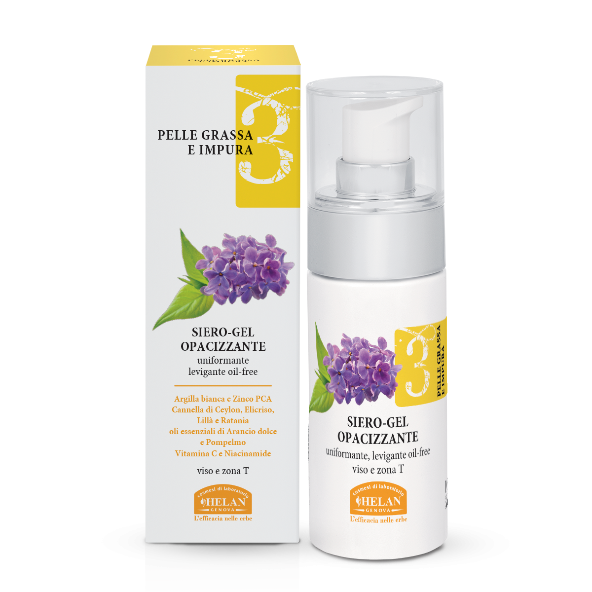 HELAN Linea Viso 3 - Pelle Grassa e Impura - Siero-Gel Opacizzante