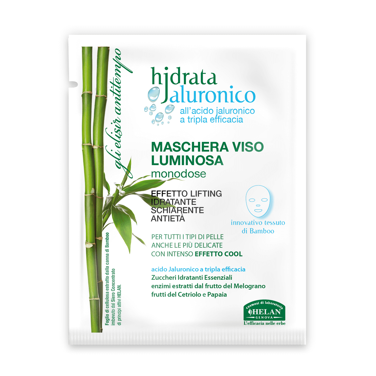 HELAN Elisir Antitempo Hjdrata Maschera Viso Luminosa in tessuto