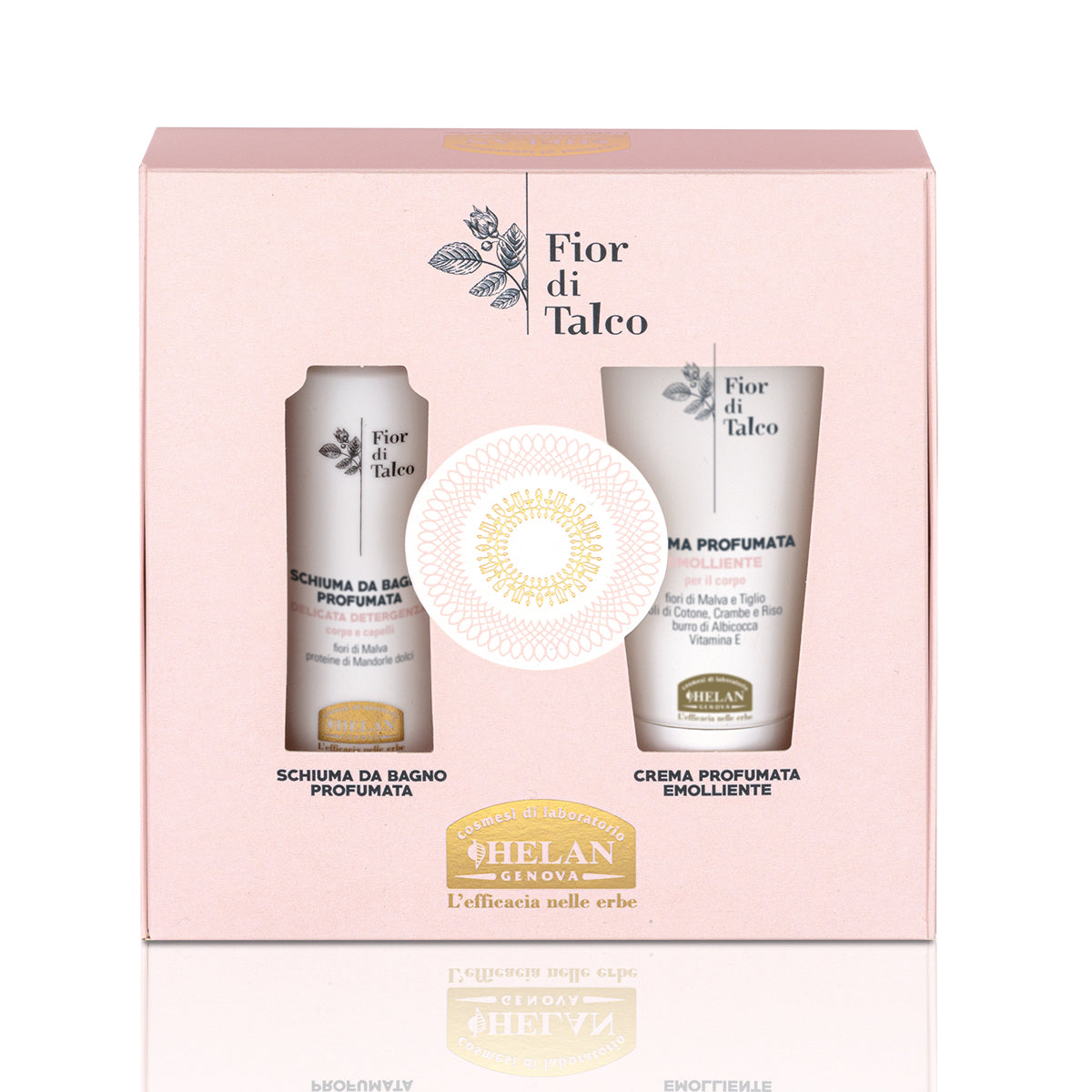 HELAN Fior di Talco Cofanetto Schiuma da Bagno Profumata 75ml + Crema Profumata Emolliente 75ml