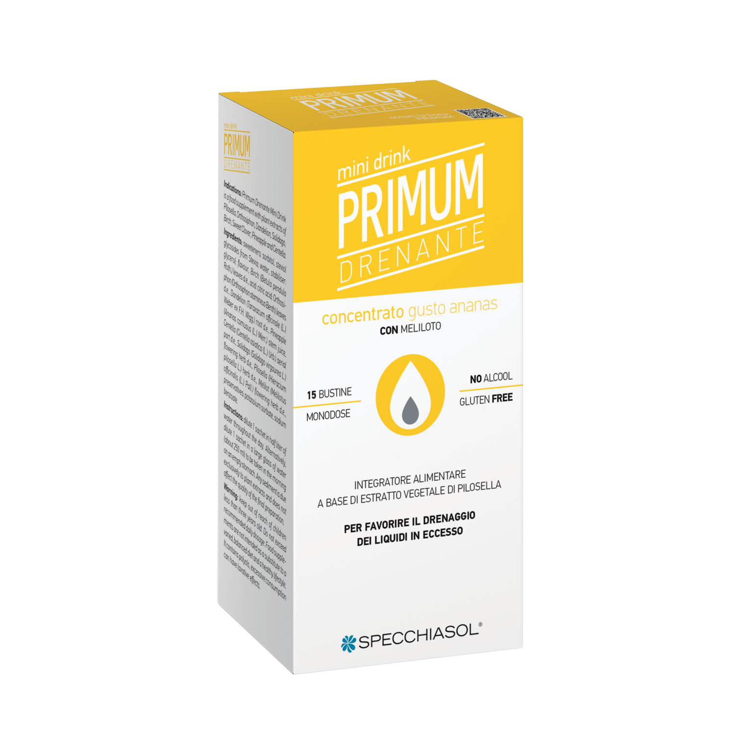 SPECCHIASOL Primum Drenante gusto Ananas – Minidrink 15 bustine