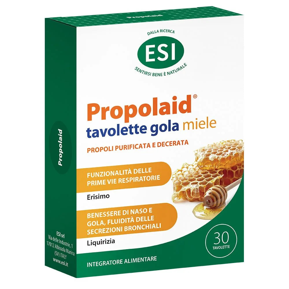 ESI Propolaid Tavolette Gola Miele 30 tavolette