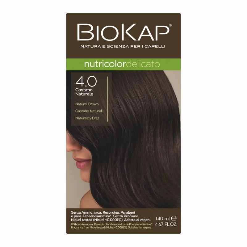 BIOS LINE BioKap Nutricolor Delicato 4.0 Castano Naturale Tinta per Capelli 140 ml