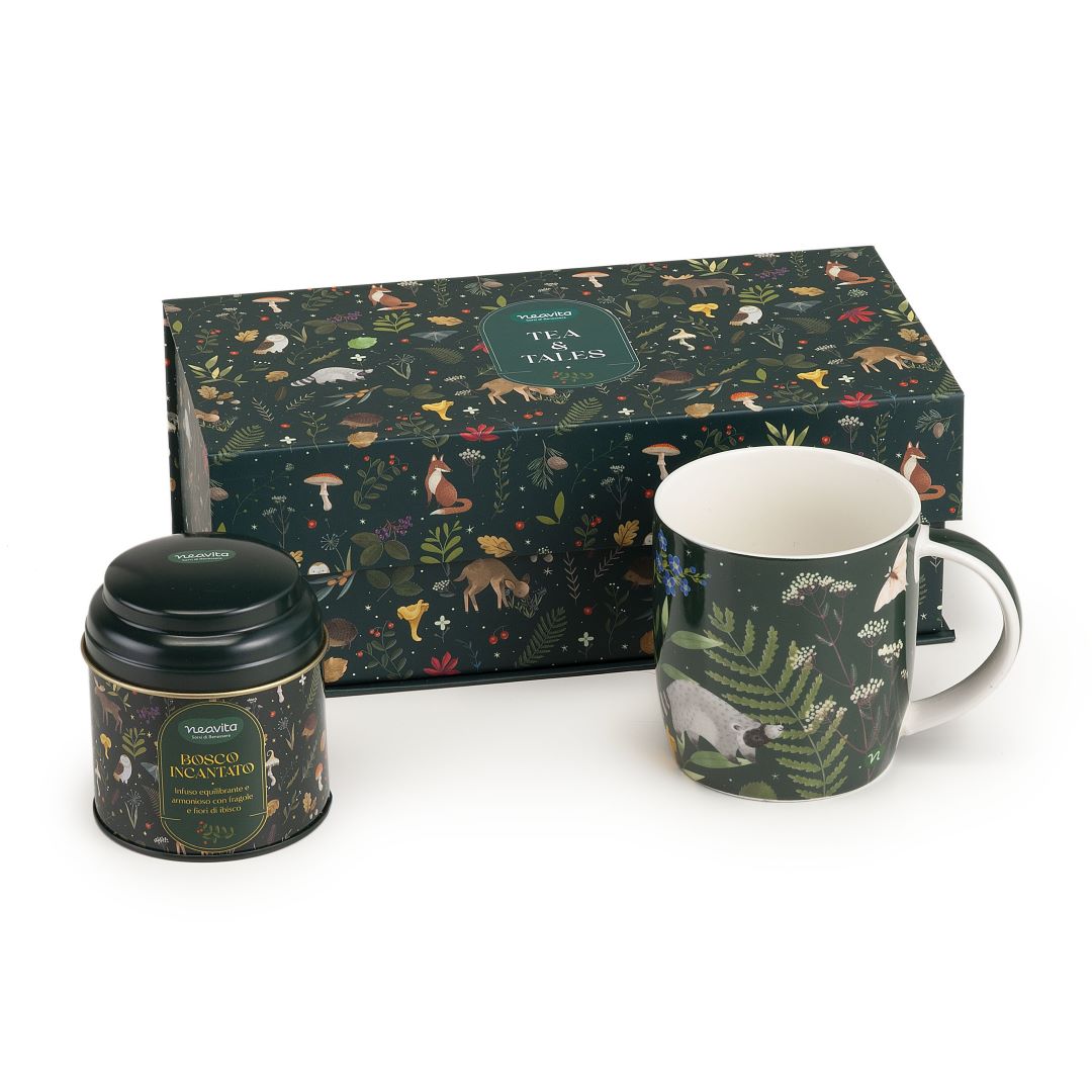 NEAVITA Infusi da Favola Cofanetto Rettangolare - Bosco Incantato e Mug 350ml