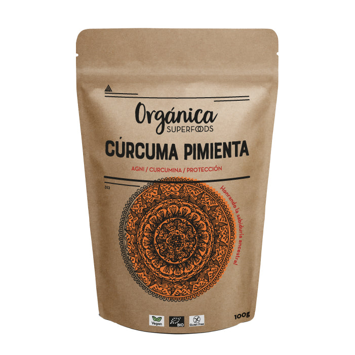 Orgánica Superfoods Curcuma e Pepe Nero in polvere 100gr