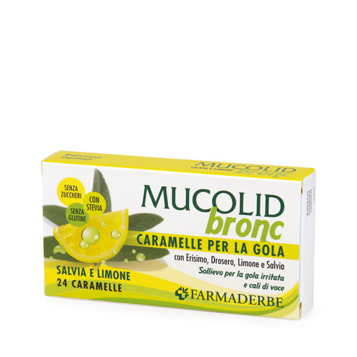 FARMADERBE Mucolid Bronc Salvia & Limone 24 caramelle