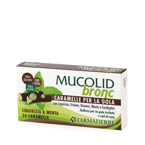 FARMADERBE Mucolid Bronc Liquirizia & Menta 24 caramelle