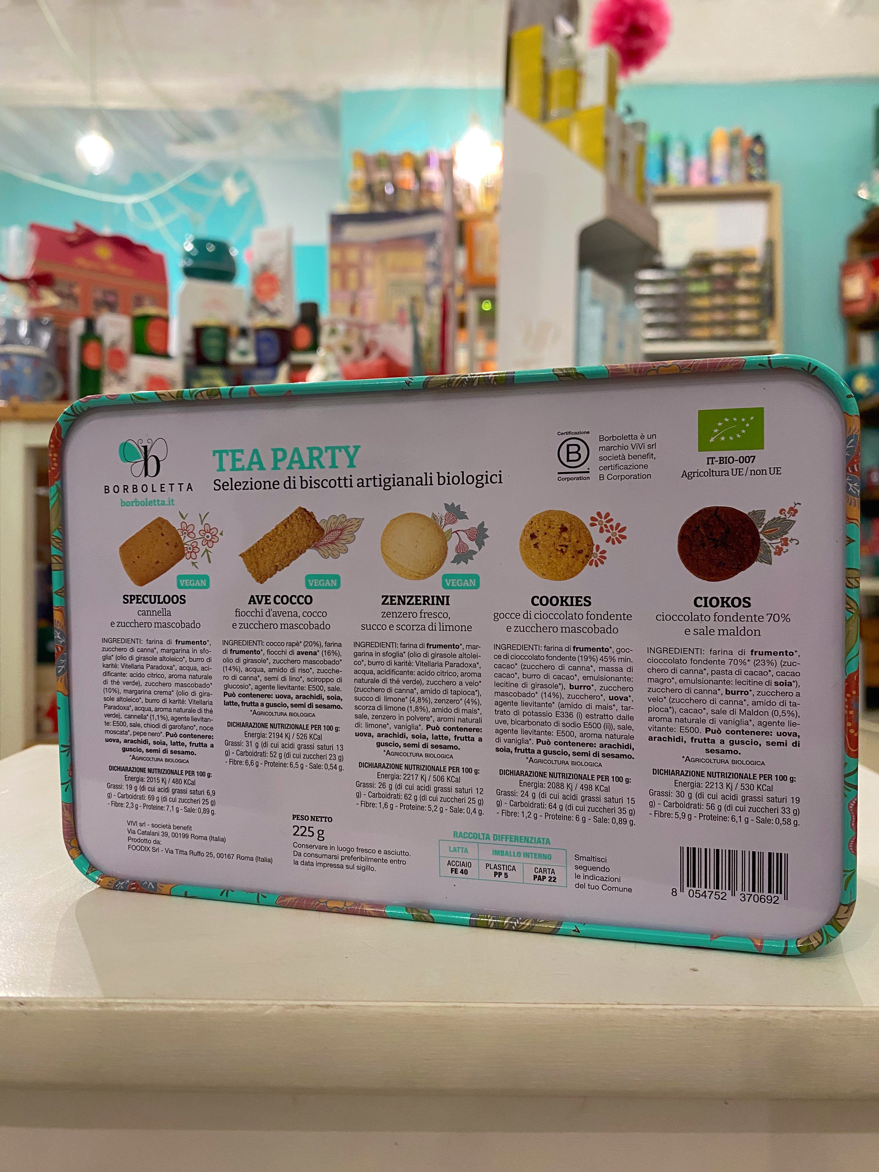 Borboletta Cofanetto Regalo Tea Party - Biscotti Artigianali Biologici 225gr