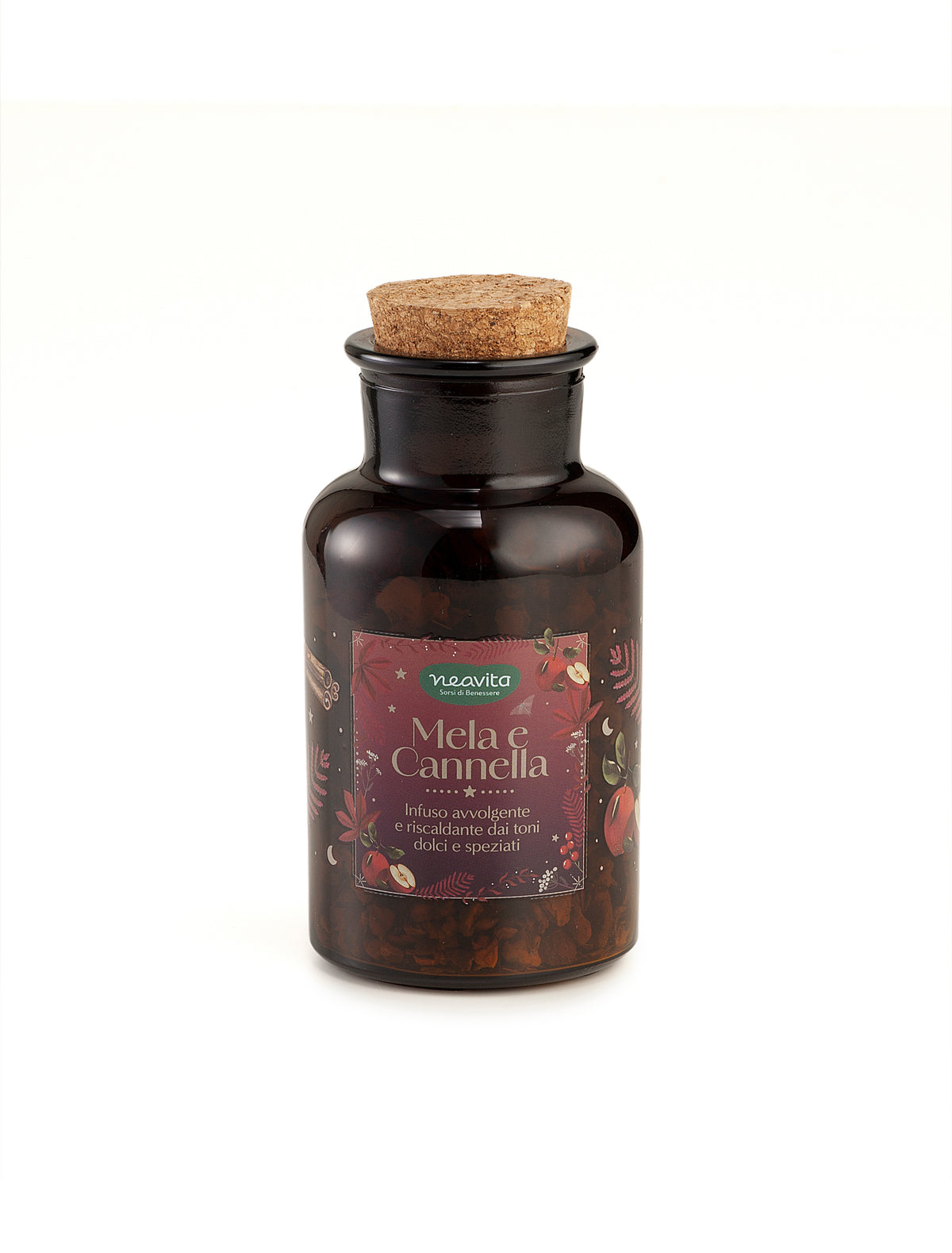 NEAVITA Infusi da Favola - Barattolo vetro Infuso Mela e Cannella 80g