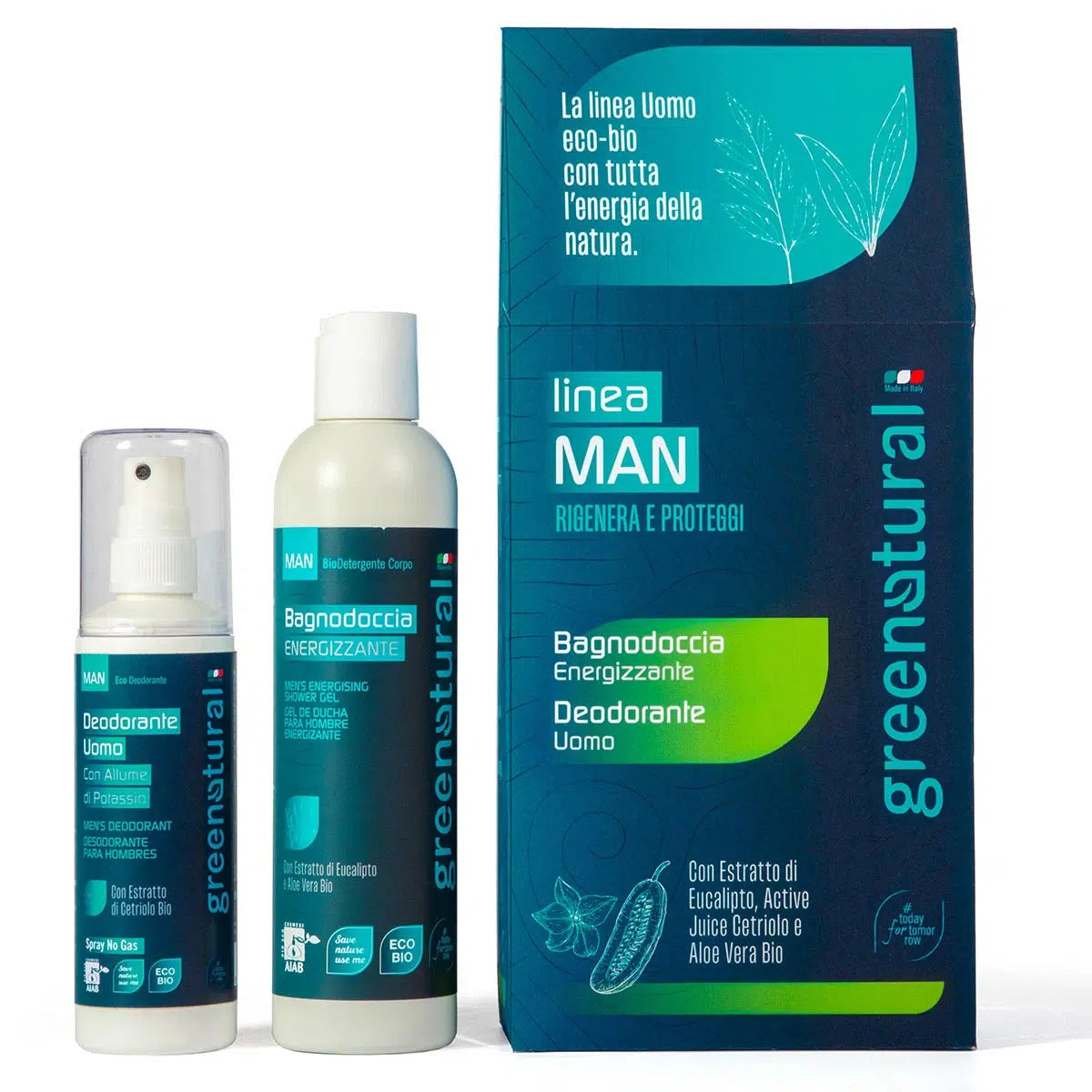 GREEN NATURAL Linea Man Box Fresh - Bagnodoccia + Deodorante
