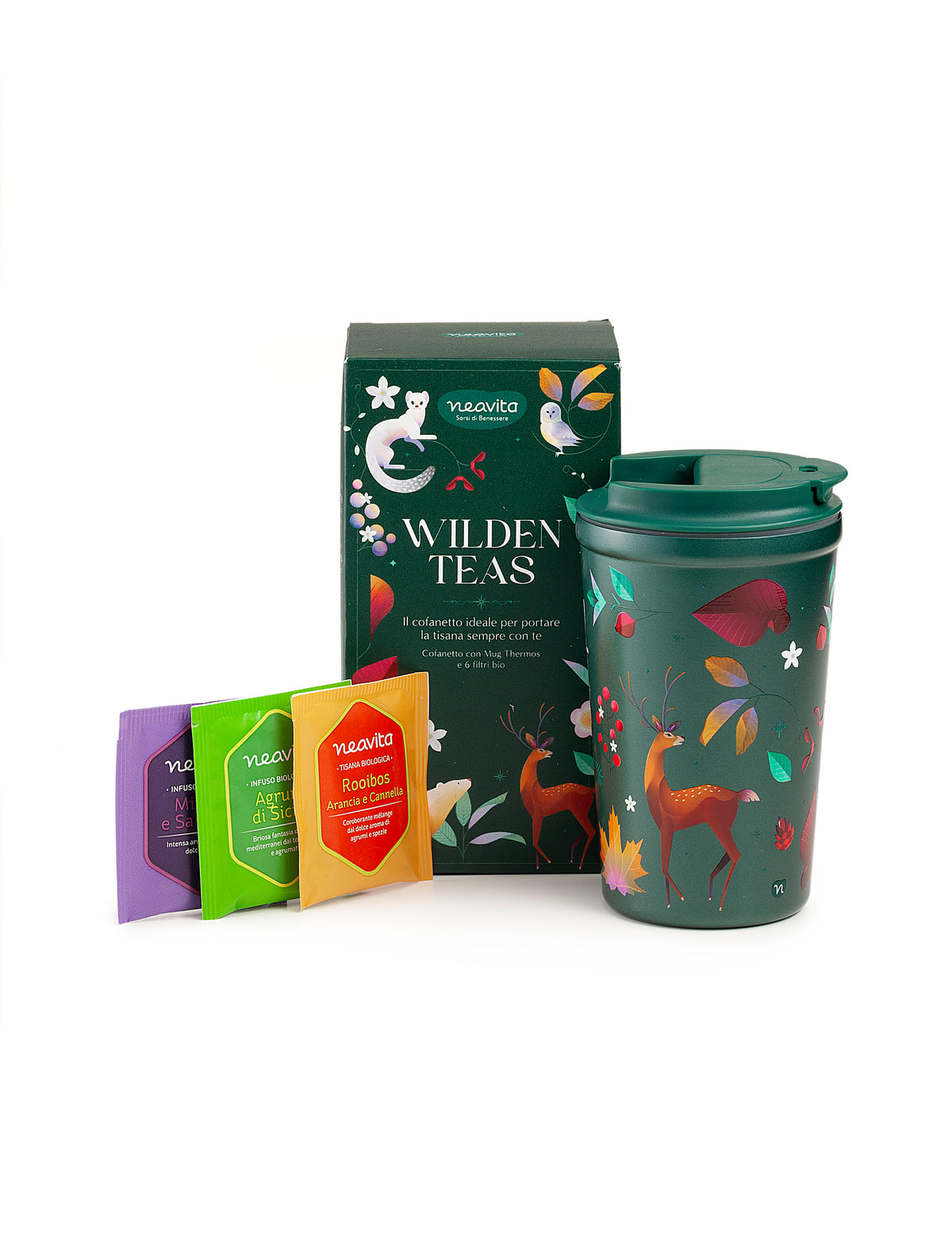 NEAVITA Wilden Teas Cofanetto Mug Thermos e 6 filtri