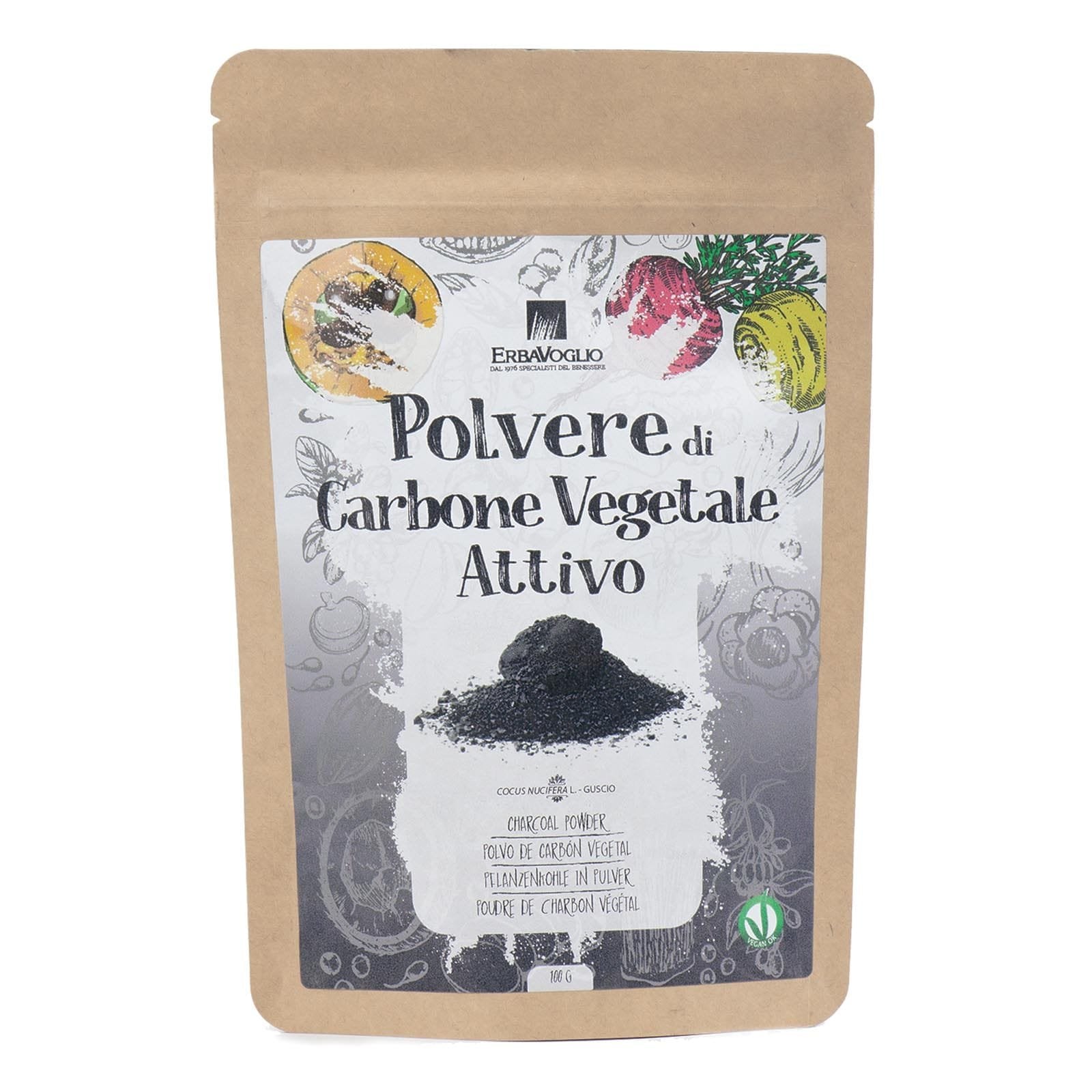 Polvere di Carbone Vegetale Attivo erbavoglio