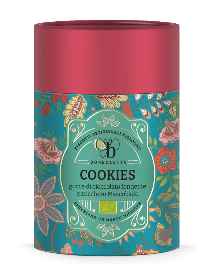 Borboletta - Cookies con gocce fondenti in tubo 120gr