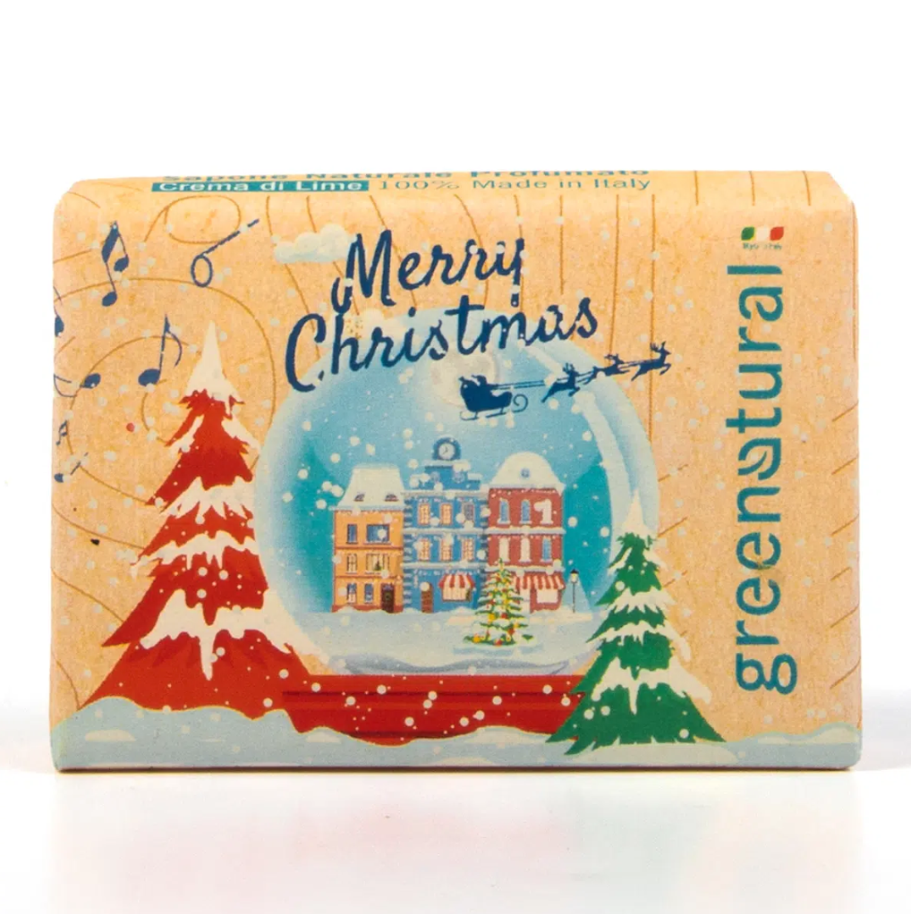 GREEN NATURAL Xmas Edition Saponette Natale "Snowball" 75g - Lime