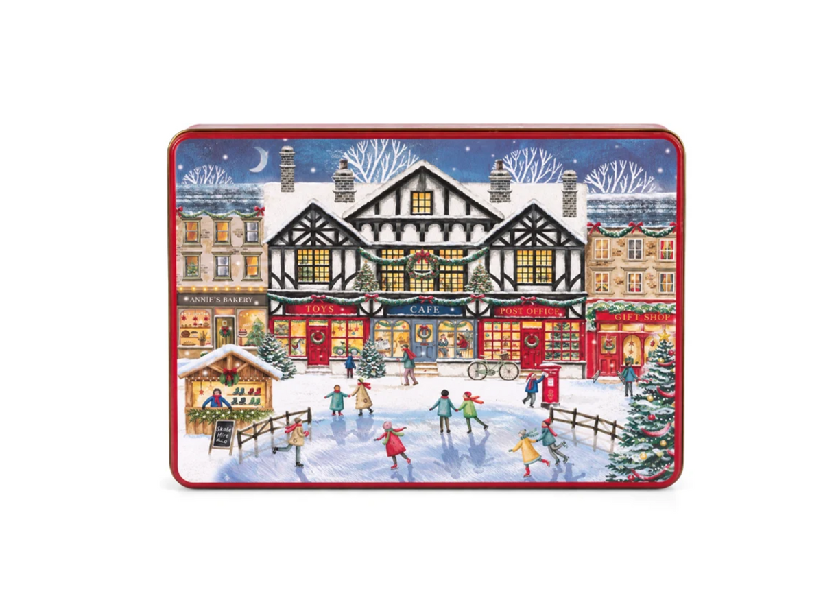 GRANDMA Maxi Scatola di Latta "Christmas High Street" con Biscotti Inglesi 600gr