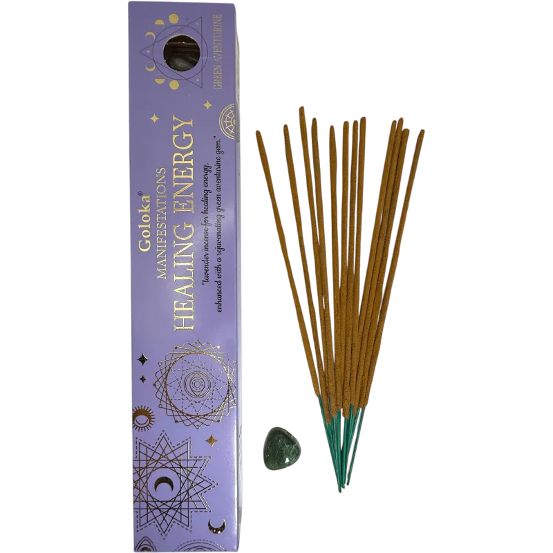 Goloka - Incenso alla Lavanda con Avventurina Verde Minerale - 15g