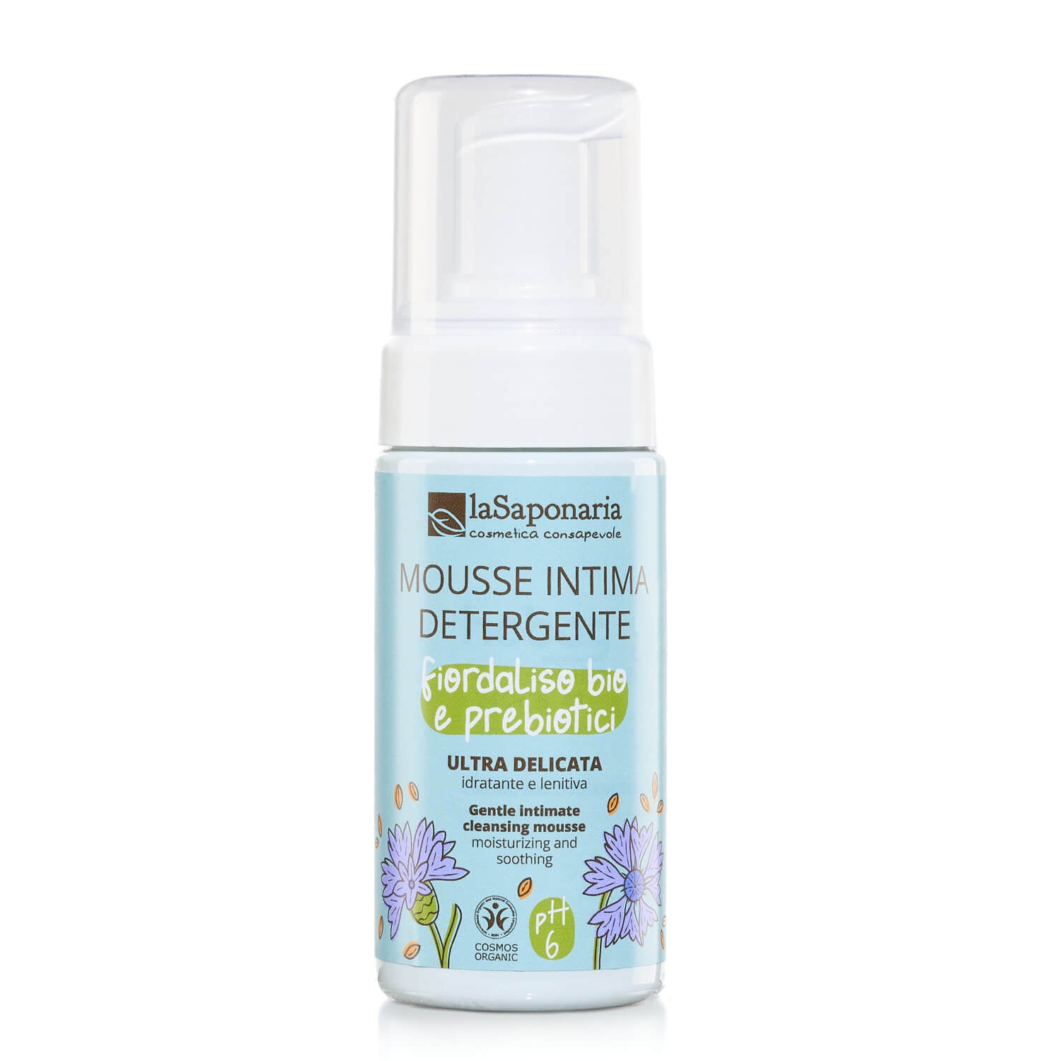 LA SAPONARIA Mousse detergente intima delicata - Fiordaliso Bio & Prebiotici