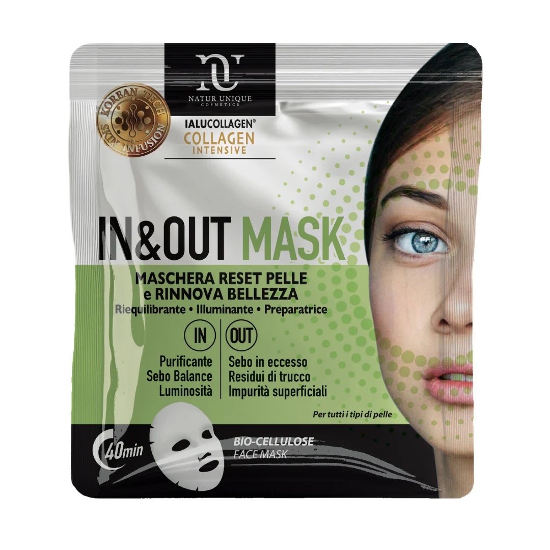 NATUR UNIQUE Collagen Intensive In &amp; Out Mask - Maschera reset pelle e Rinnova bellezza
