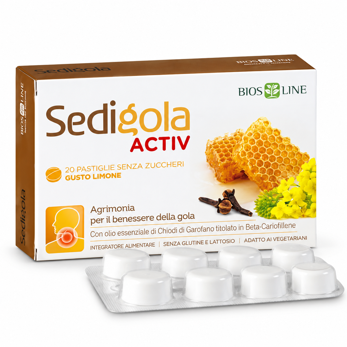 BIOS LINE Apix Propoli Sedigola Activ Pastiglie Gusto Limone 20 pastiglie