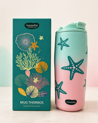 NEAVITA Twice Mug Thermos in acciaio 450 ml SEA AZZURRA