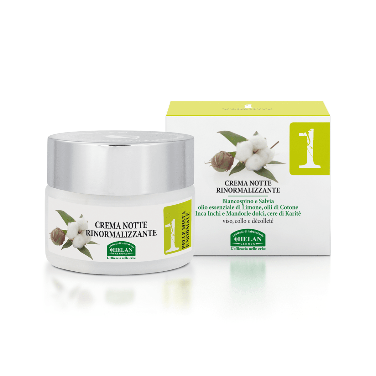 HELAN Linea Viso 1 - Pelle Mista e Normale - Crema Notte Riequilibrante