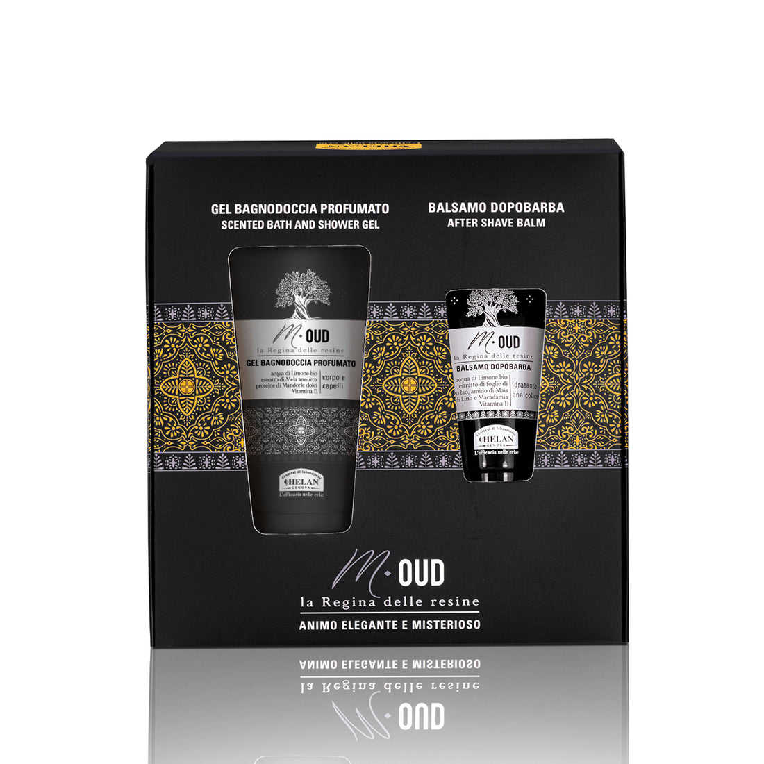 HELAN M-Oud Cofanetto - Gel Bagnodoccia Profumato 75 ml + Balsamo Dopobarba 20ml