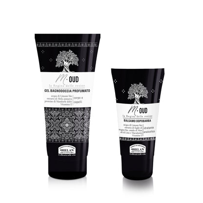 HELAN M-Oud Cofanetto - Gel Bagnodoccia Profumato 75 ml + Balsamo Dopobarba 20ml