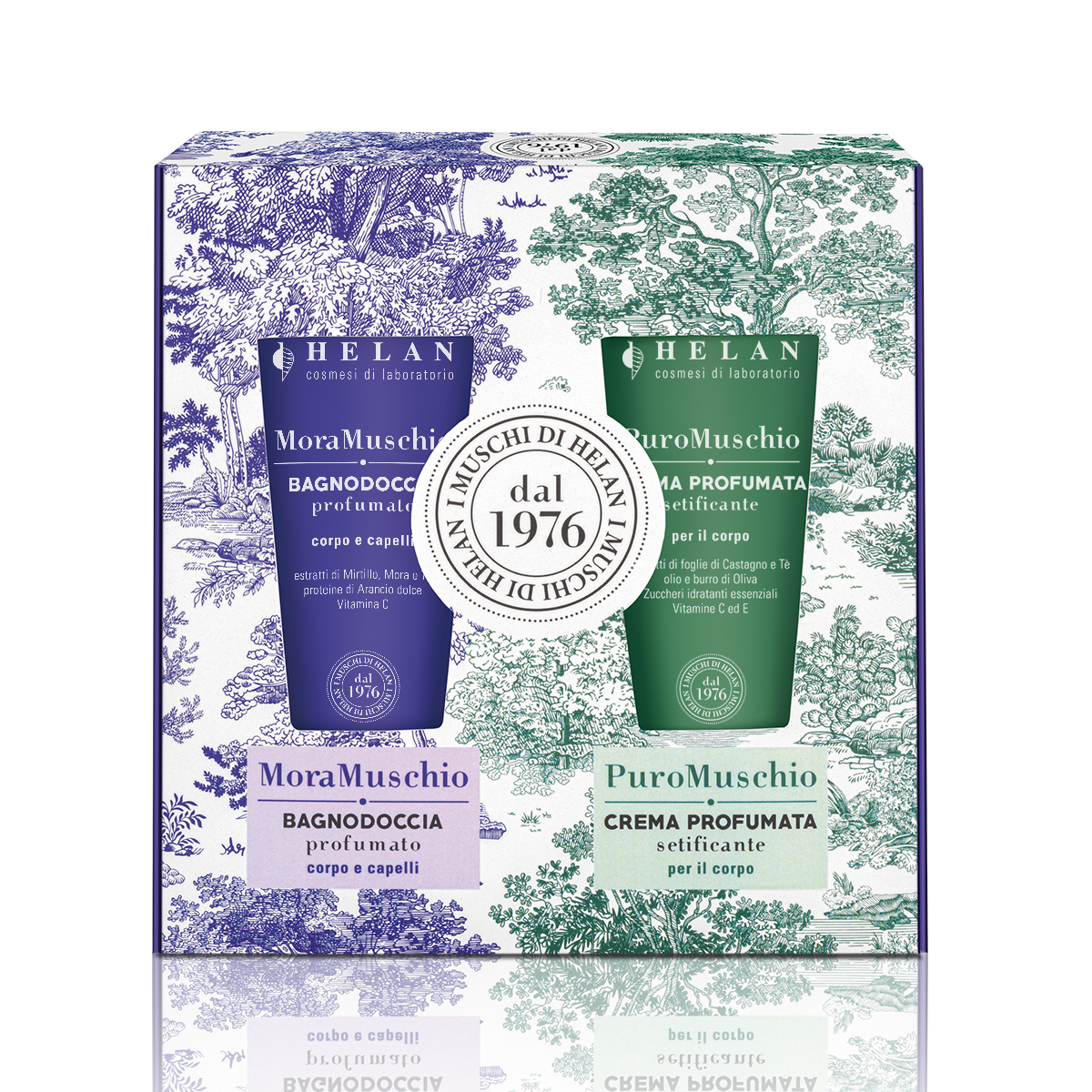 HELAN I Muschi Cofanetto - Bagnodoccia Profumato 75 ml + Crema Profumata Setificante 75ml