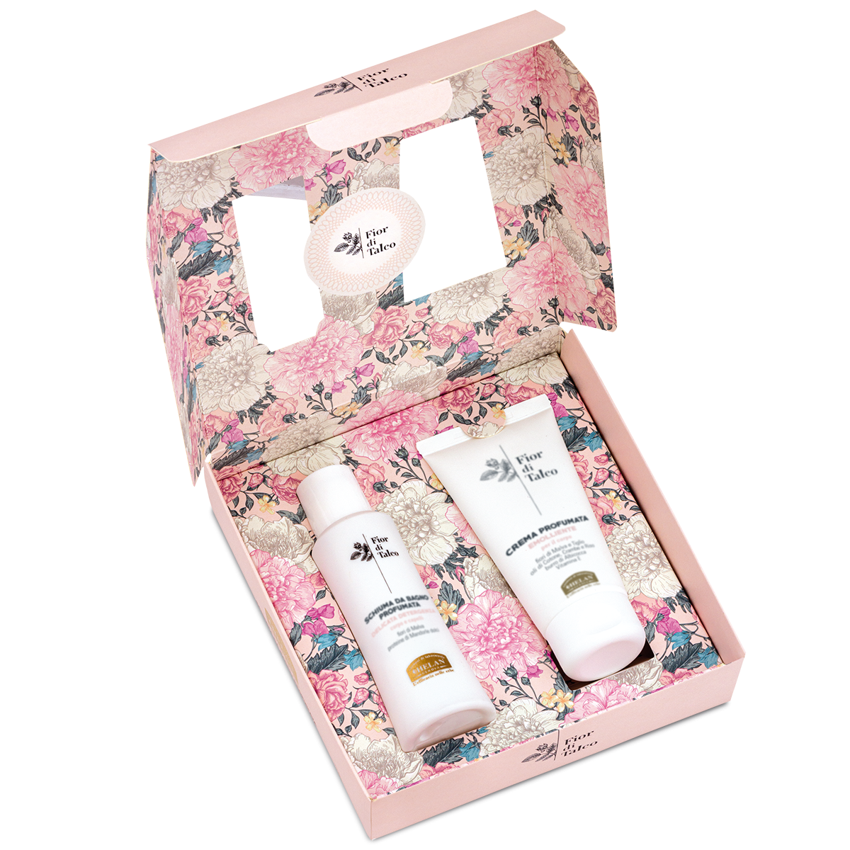 HELAN Fior di Talco Cofanetto Schiuma da Bagno Profumata 75ml + Crema Profumata Emolliente 75ml