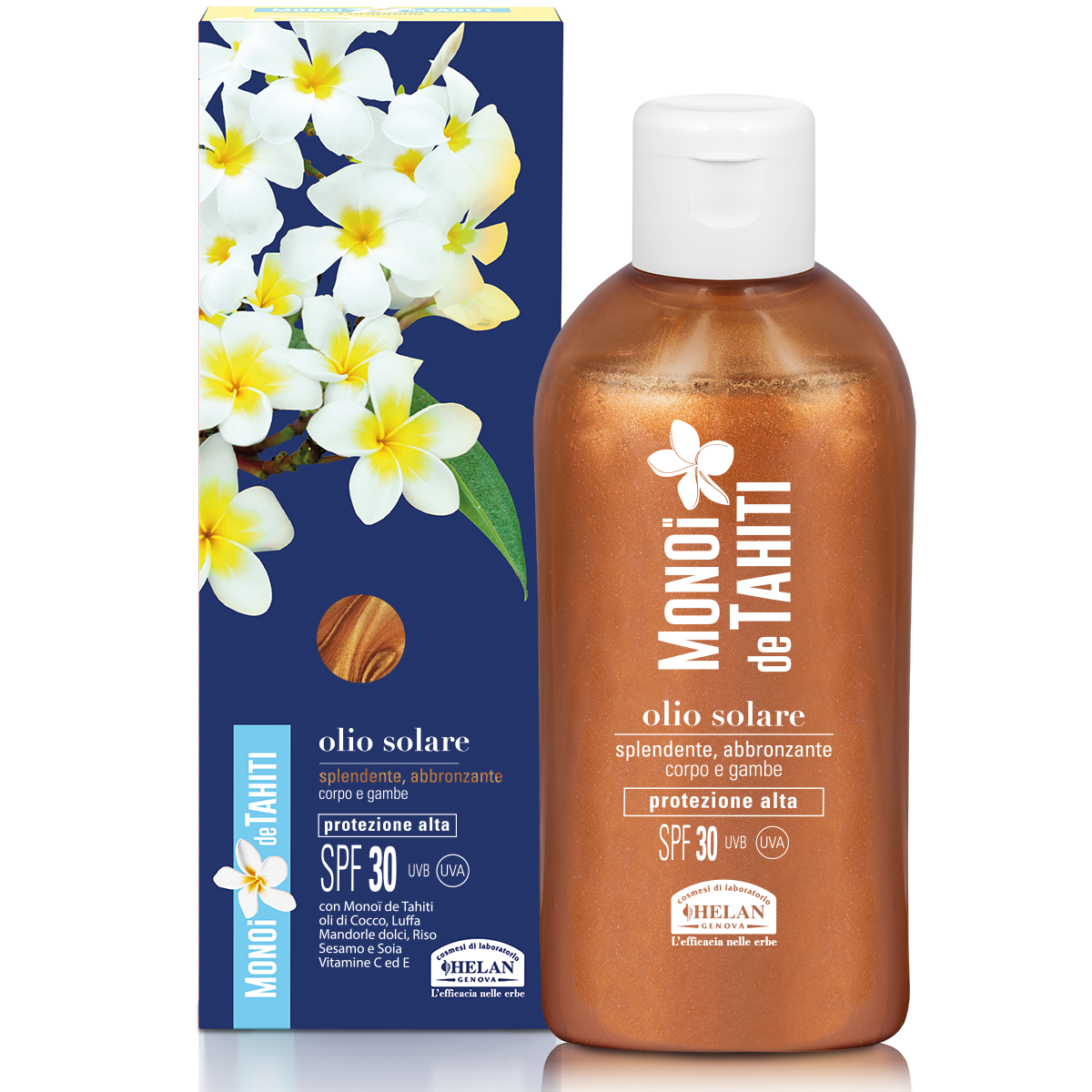 HELAN MONOI DE TAHITI Olio Solare Splendente Abbronzante SPF 30 150ml