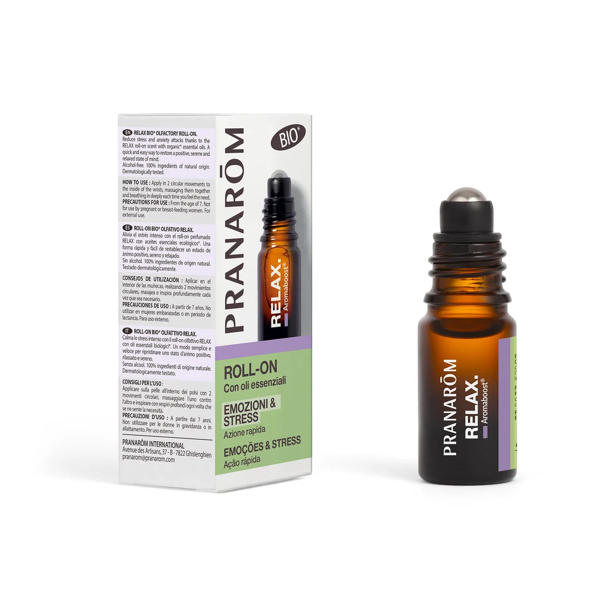 PRANAROM Aromaboost roll-on RELAX BIO - 5 ML