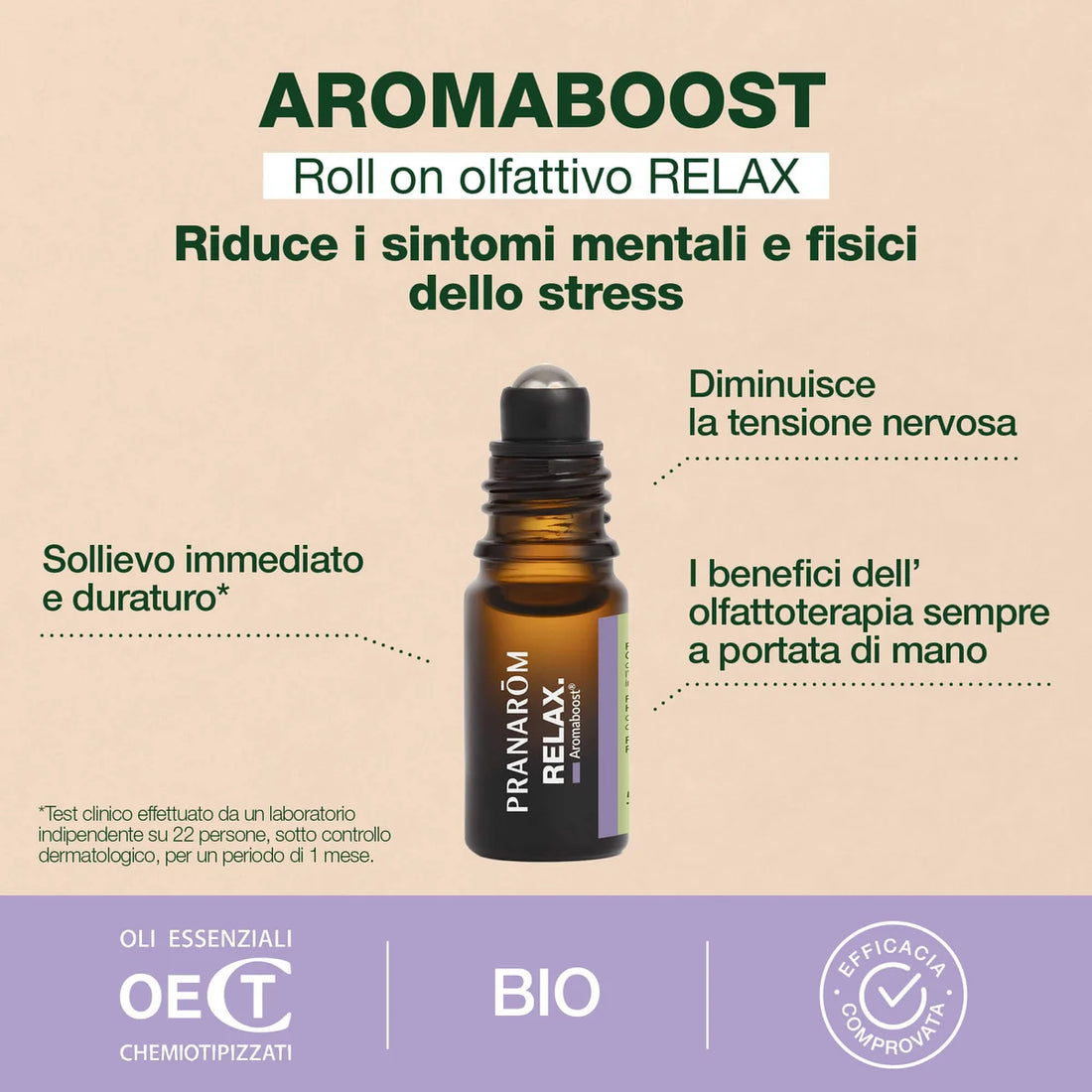 PRANAROM Aromaboost roll-on RELAX BIO - 5 ML