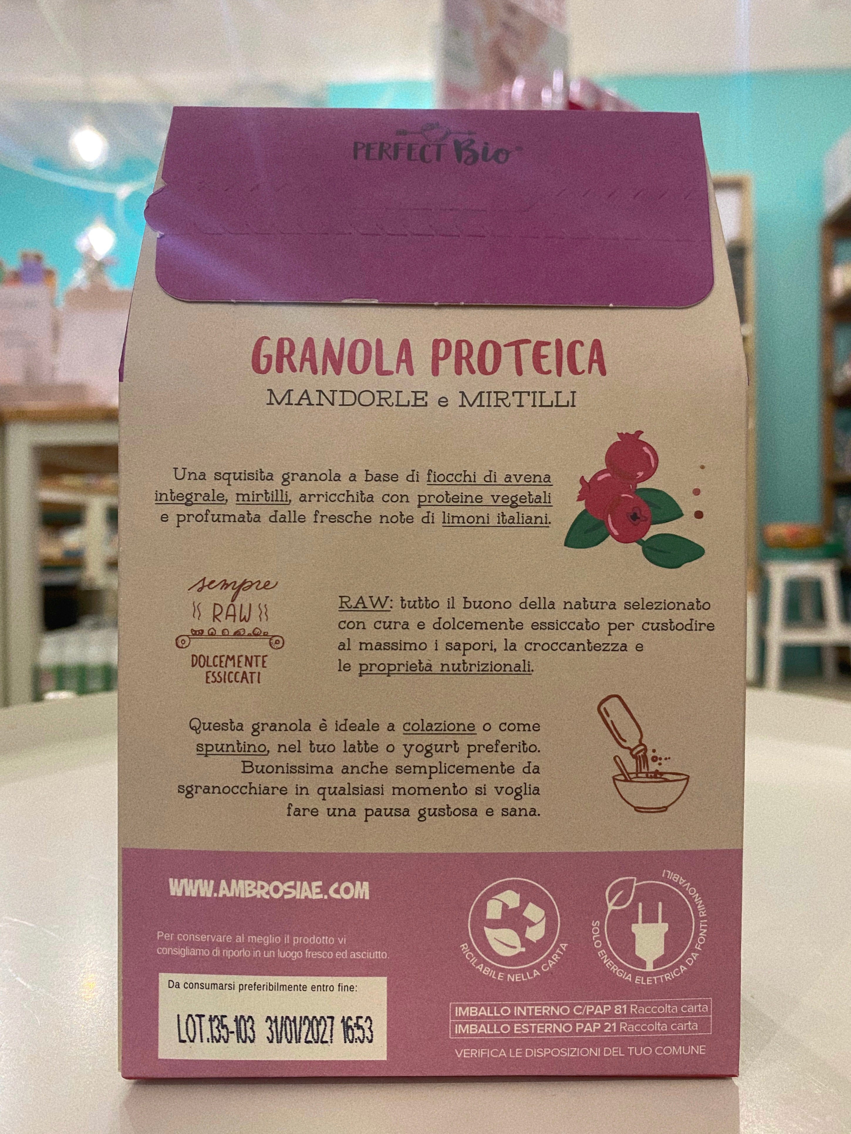 Ambrosiae Granola Proteica Mandorle e Mirtilli 250gr