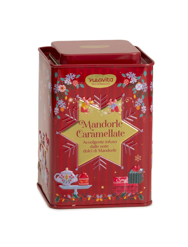 NEAVITA Natale - Square Tin Rosso Infuso Mandorle Caramellate 12 Filtroscrigno
