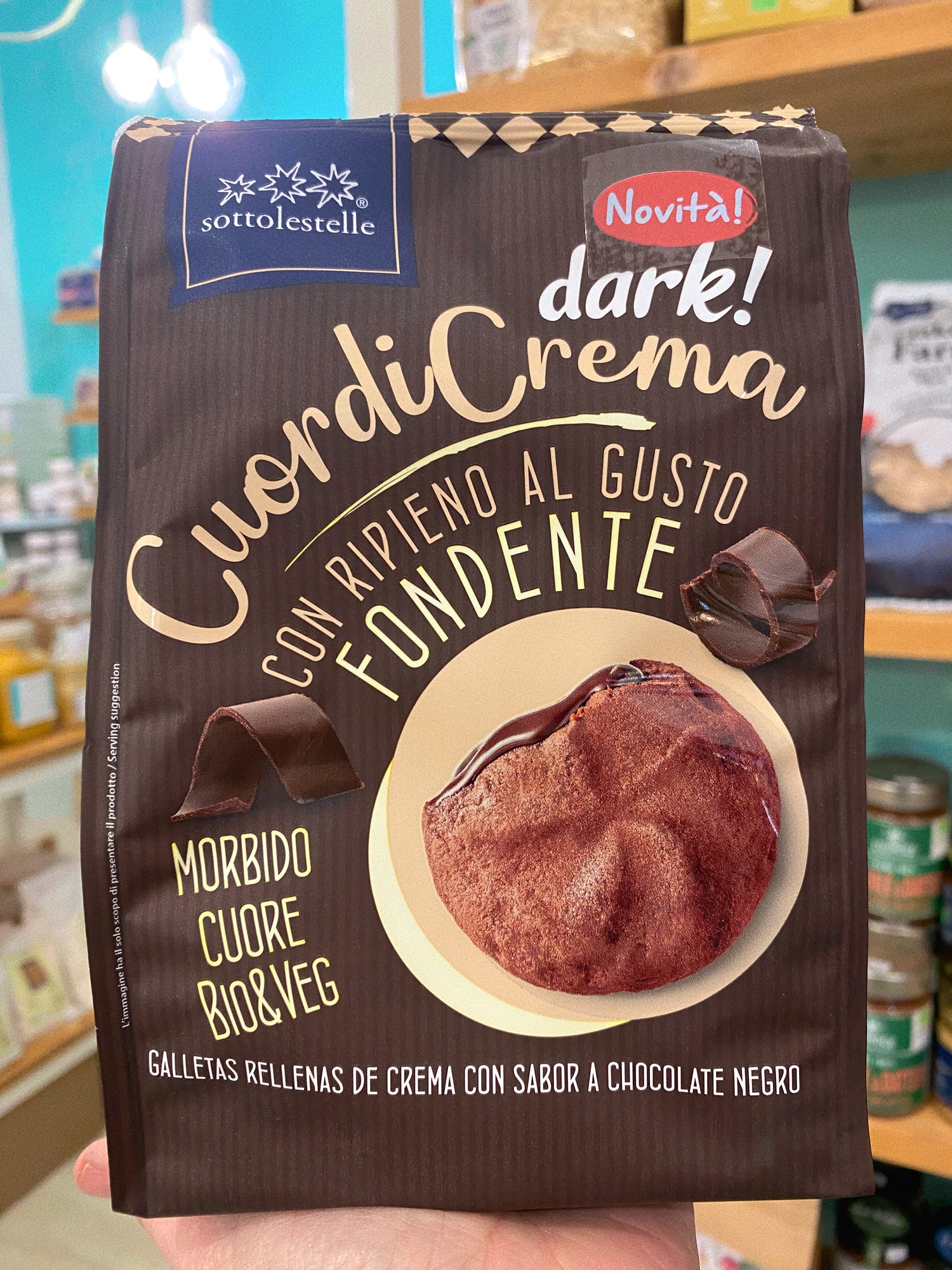 Sotto le Stelle - Biscotti Cuor di Crema Dark con Crema Fondente 200gr