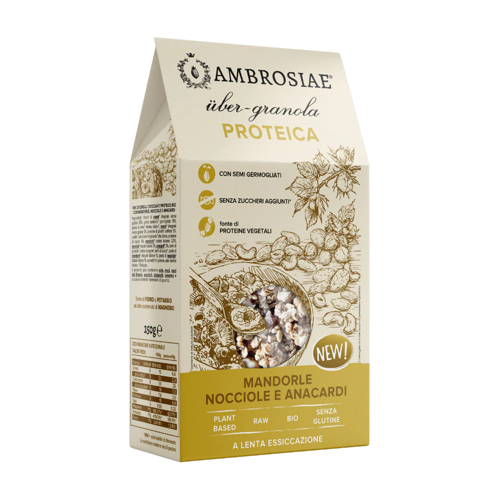 Ambrosiae | Ubergranola Proteica Mandorle, Nocciole e Anacardi 250gr