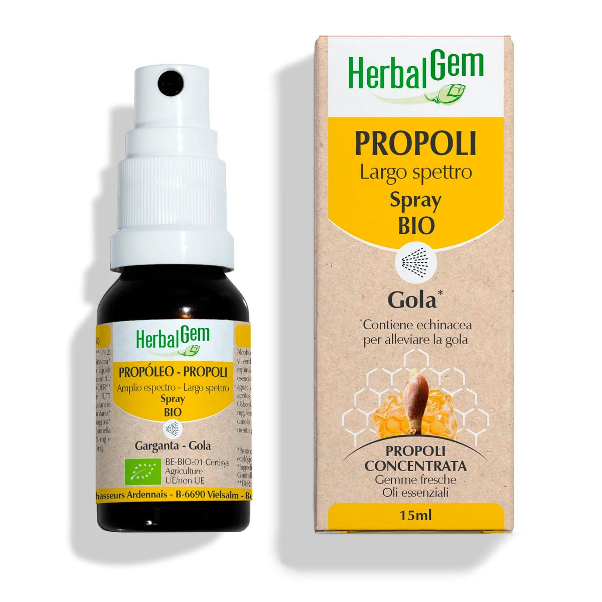 HERBALGEM Propoli Largo Spettro Spray Bio Gola 15ml