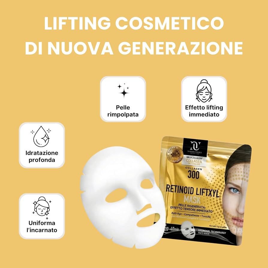 NATUR UNIQUE Collagen Intensive Retinpid Liftxyl Mask - Pelle rigenereata effetto tensore immediato