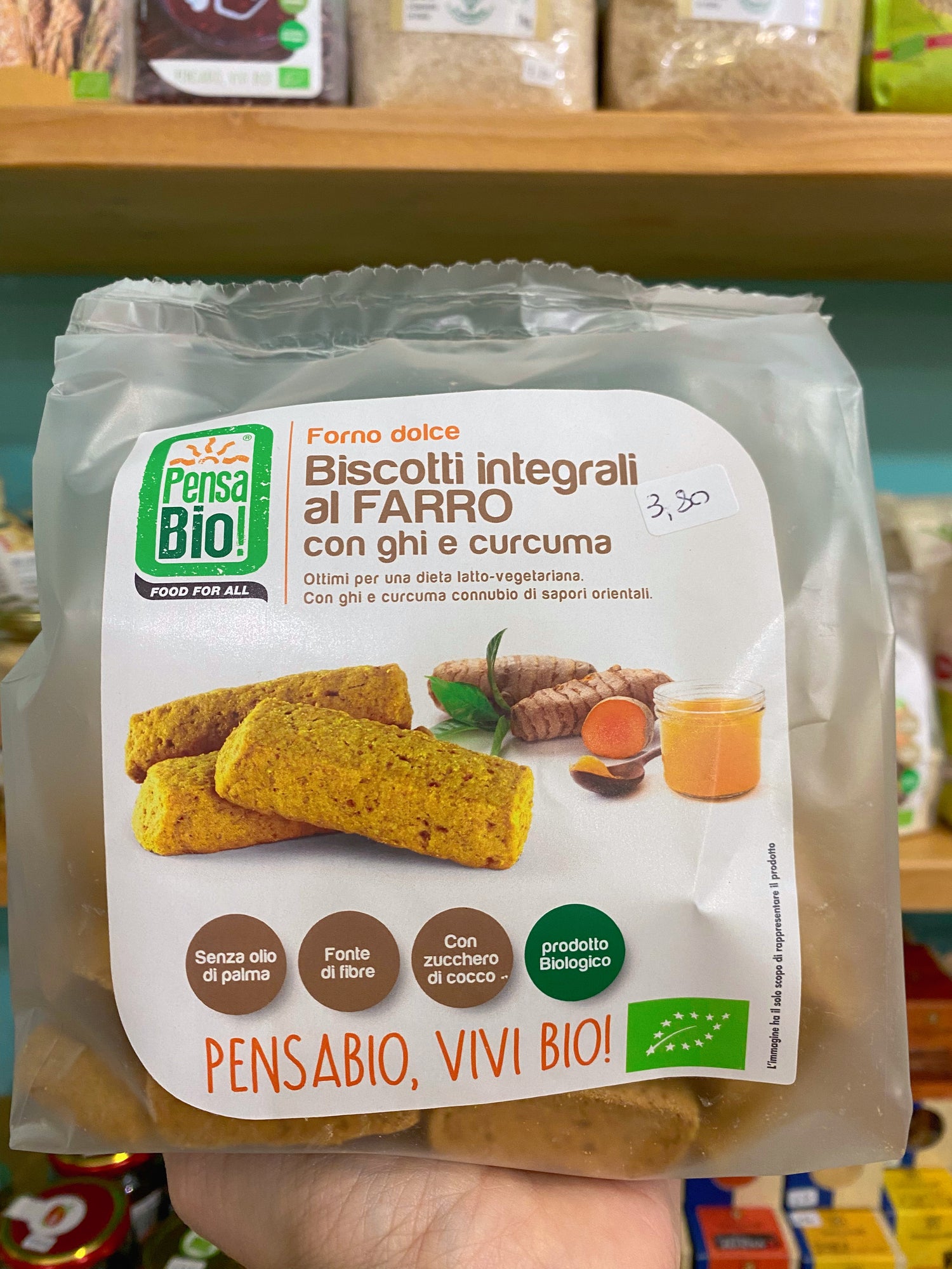 Pensa Bio! Biscotti integrali al Farro con ghi e curcuma
