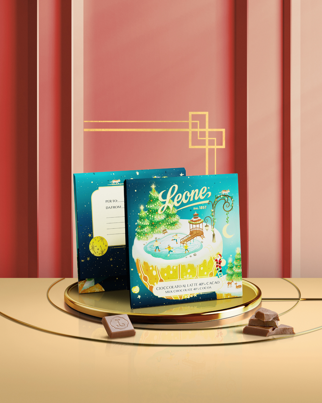 LEONE Biglietto di Auguri con Tavoletta Cioccolato al Latte