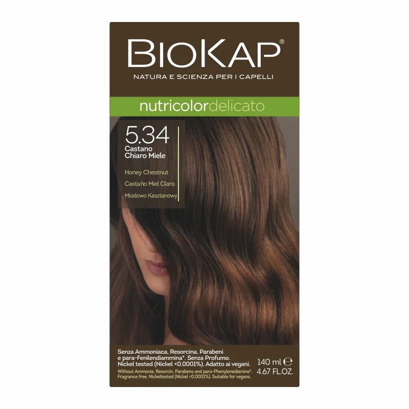 BIOS LINE BioKap Nutricolor Delicato 5.34 Castano Chiaro Miele Tinta per Capelli 140 ml