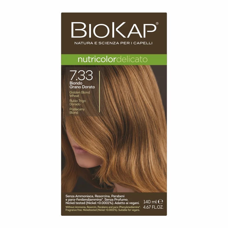 BIOS LINE BioKap Nutricolor Delicato 7.33 Biondo Grano Dorato Tinta per Capelli 140 ml