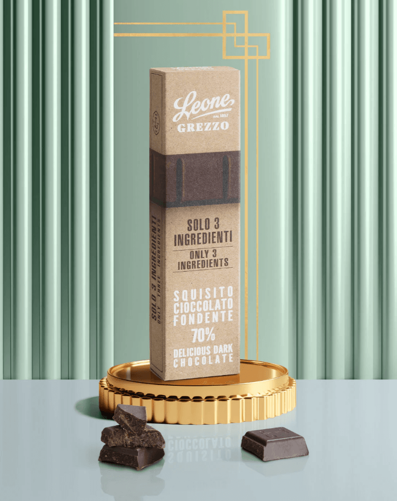 Barretta Cioccolato Grezzo Pastiglie Leone