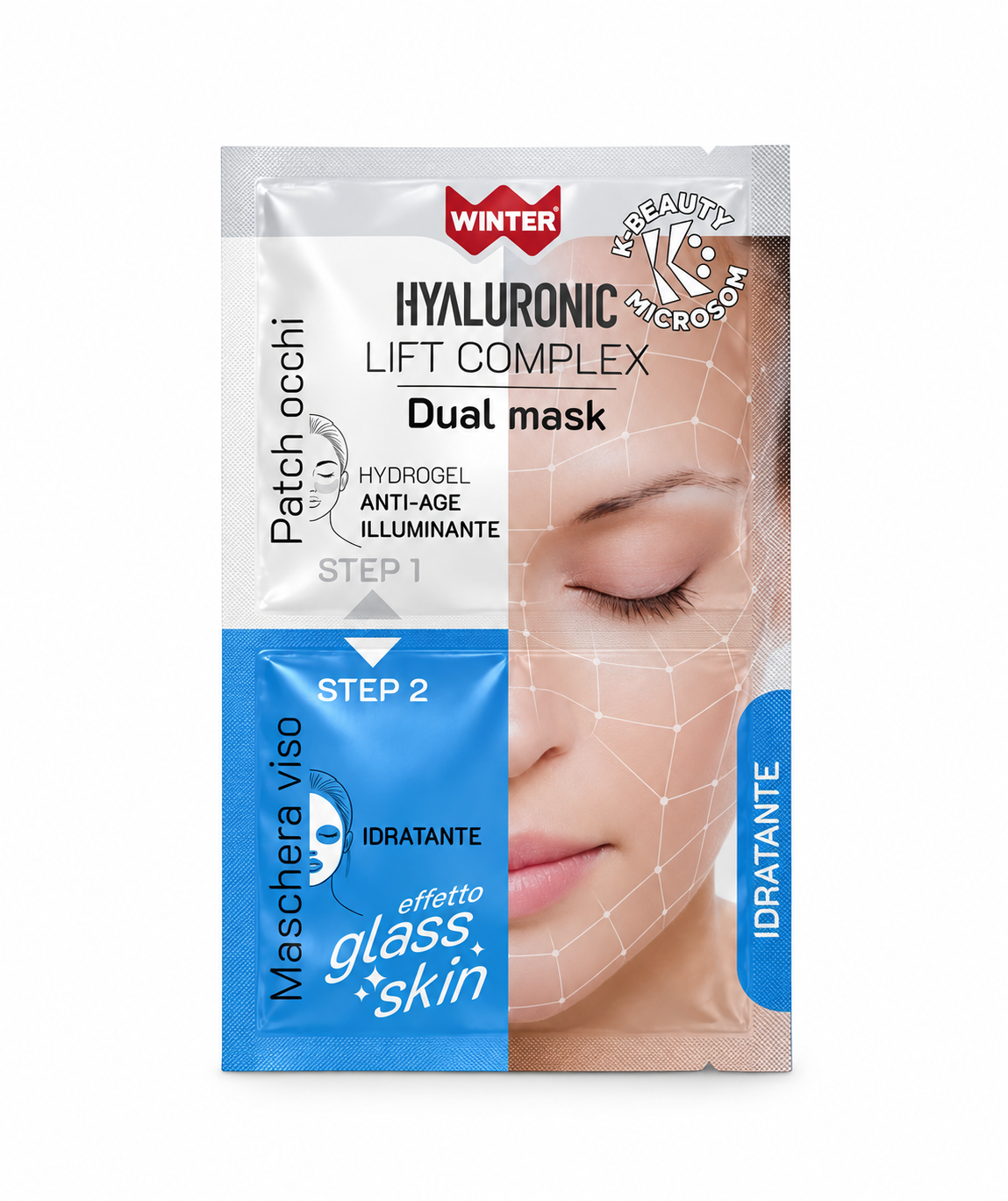 WINTER Dual Mask IDRATANTE| Maschera Viso Coreana Liftante + Patch Occhi