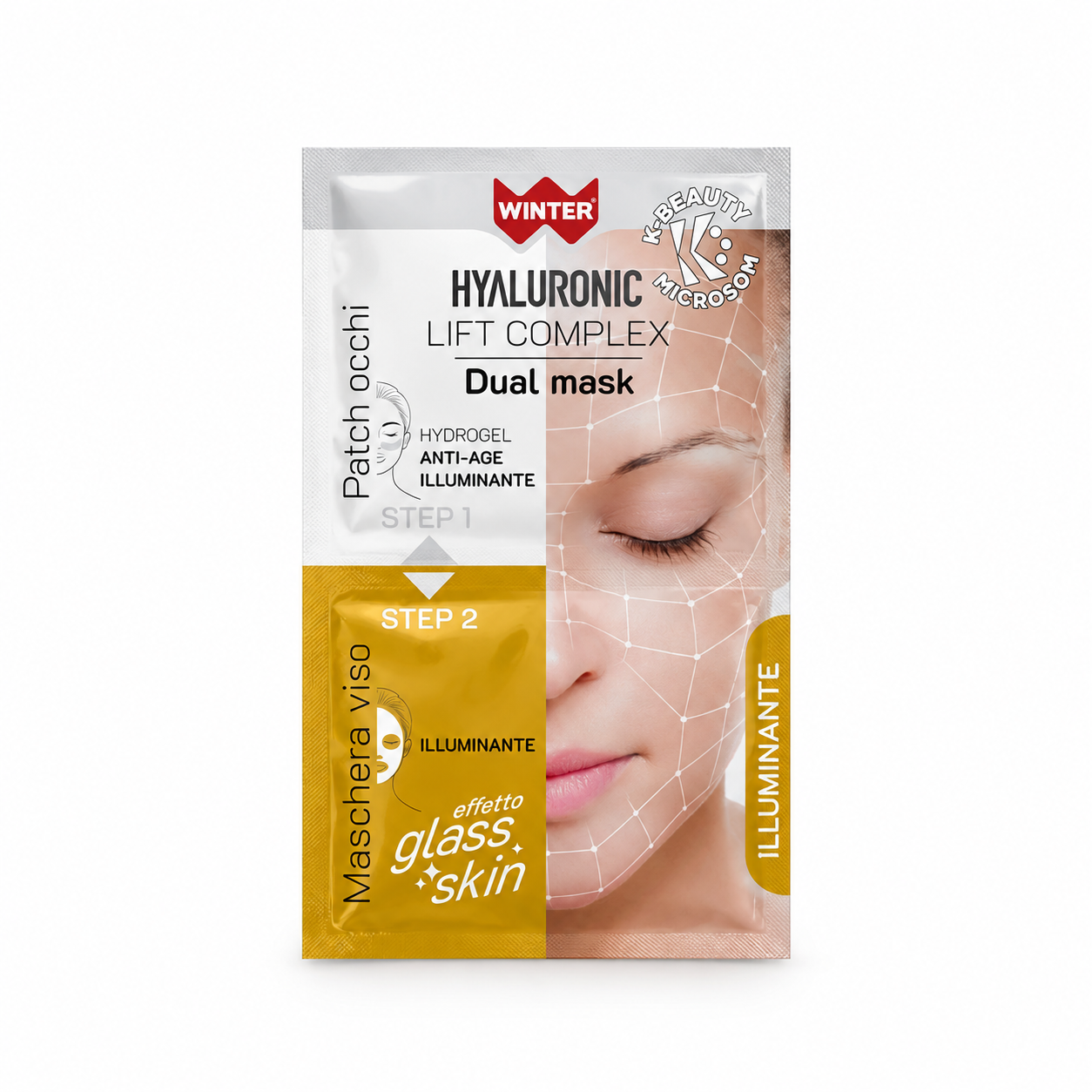 WINTER Dual Mask ILLUMINANTE| Maschera Viso Coreana Liftante + Patch Occhi