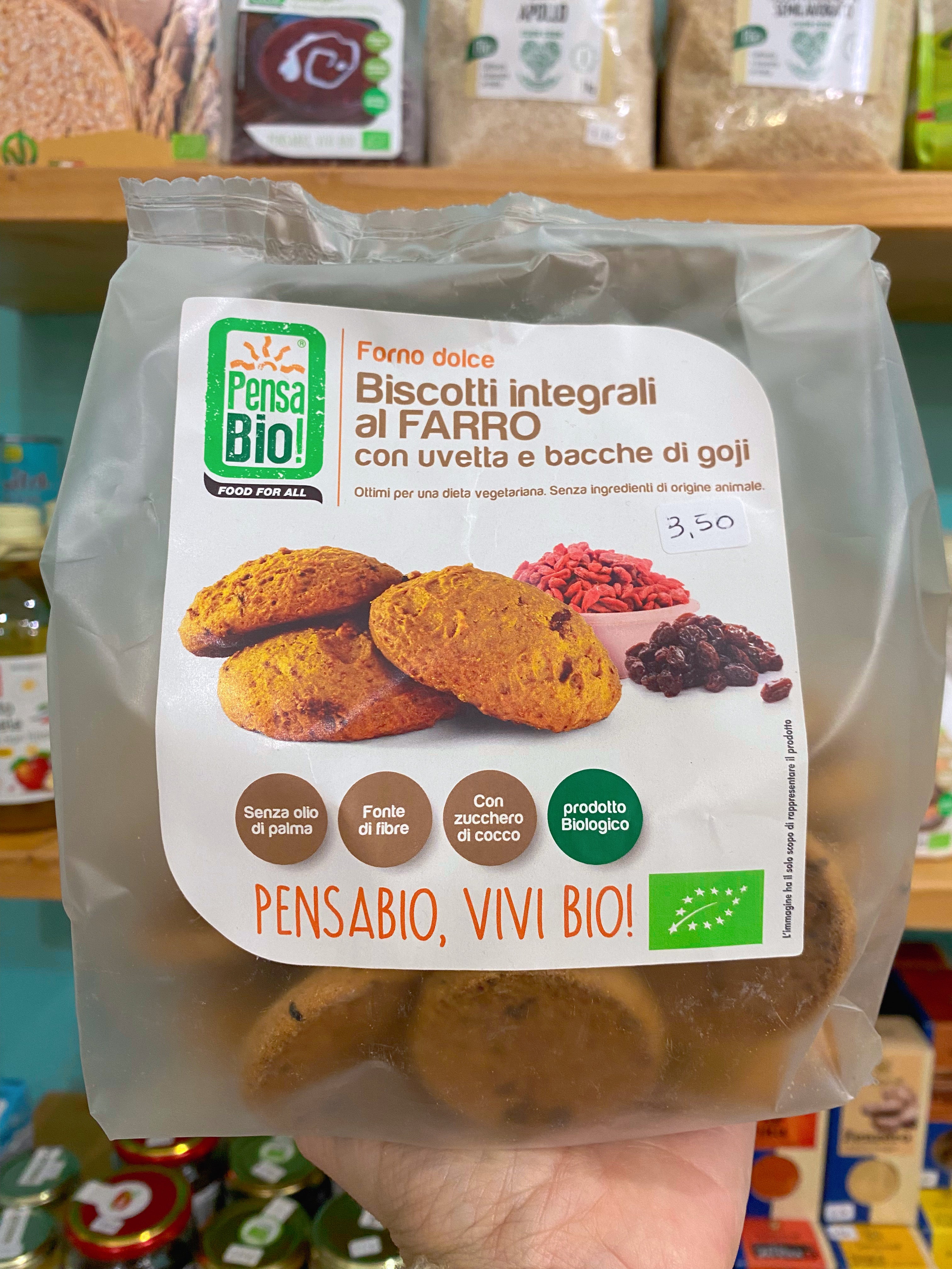 Pensa Bio! Biscotti al Farro con Uvetta e Bacche di Goji 250gr