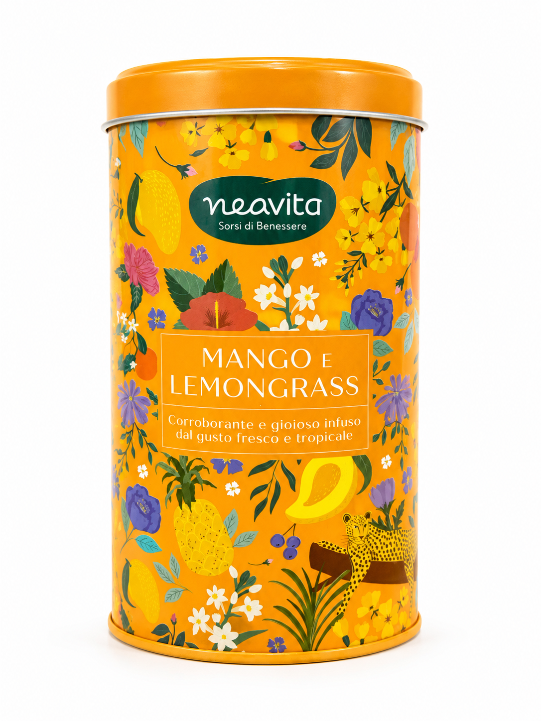 NEAVITA Infuso Mango e Lemongrass in BARATTOLO ARANCIONE Tropical Detox 12 FiltroScrigno
