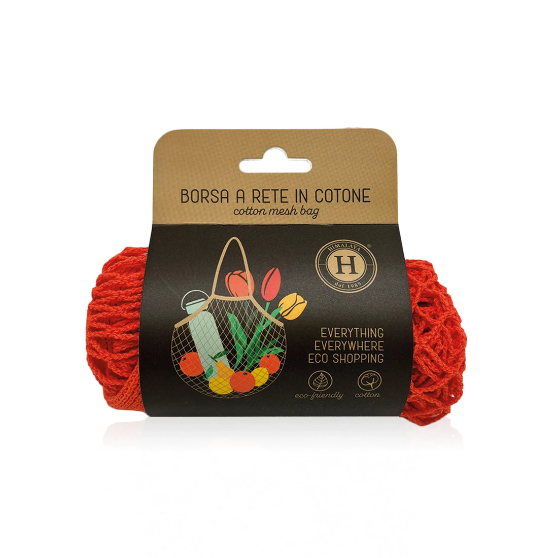 Ecobag - Borsa a rete in cotone rosso