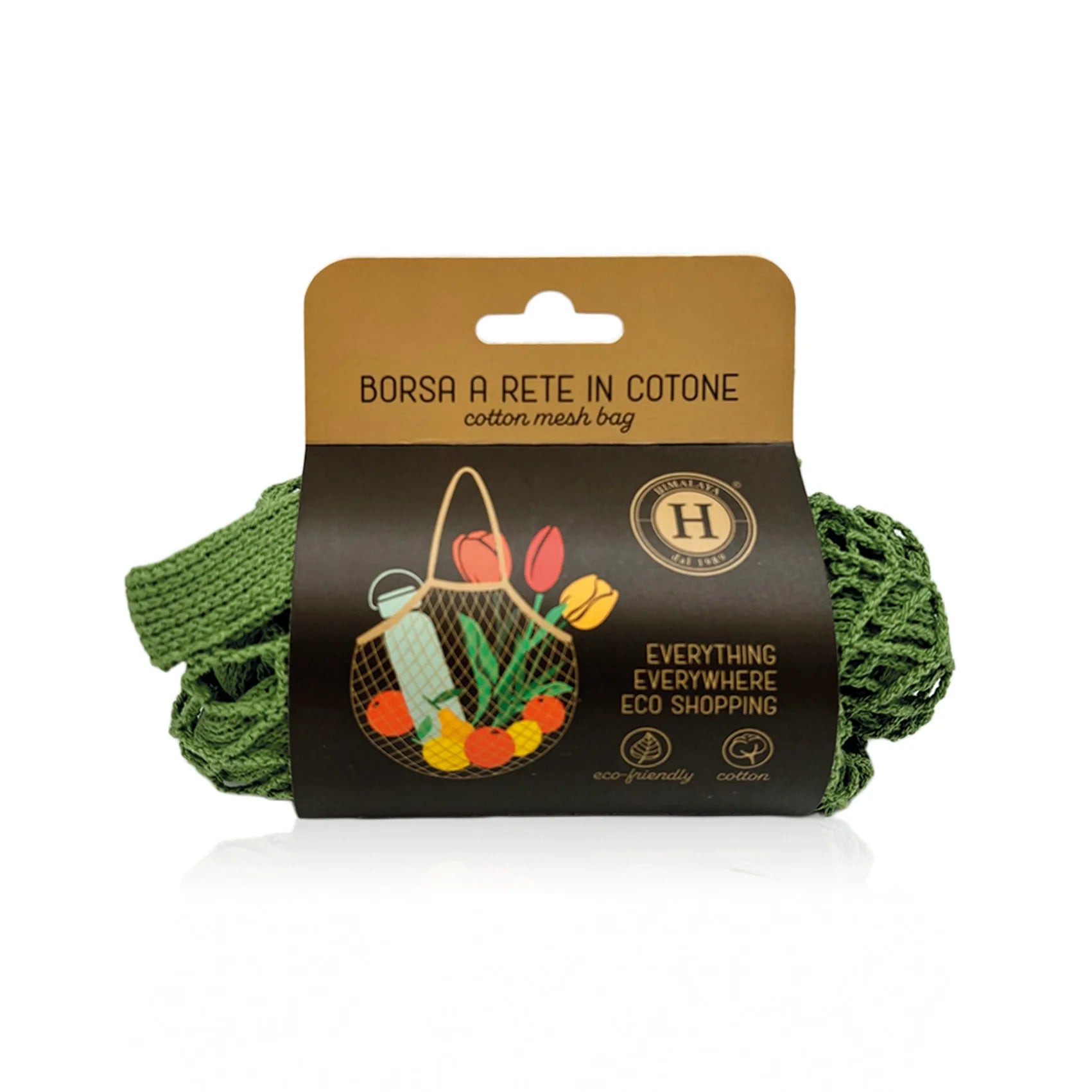 Ecobag - Borsa a rete in cotone verde