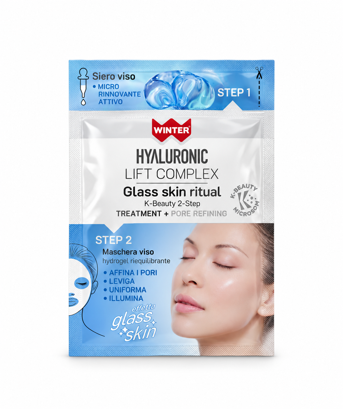WINTER Glass Skin Ritual | Siero Spicule + Maschera Hydrogel Coreana