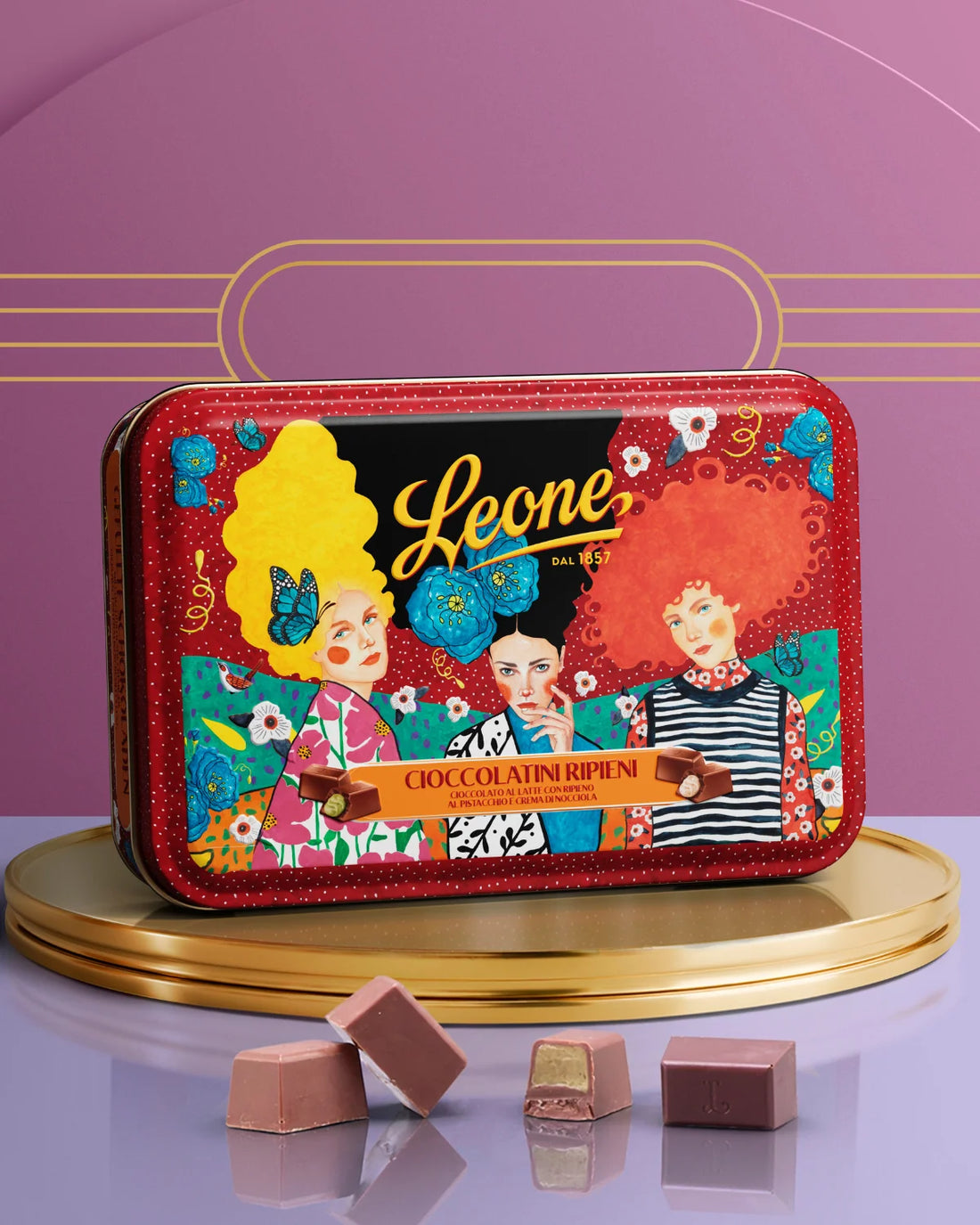LEONE Latta Piatta Hülya Cioccolatini Ripieni Assortiti 150g